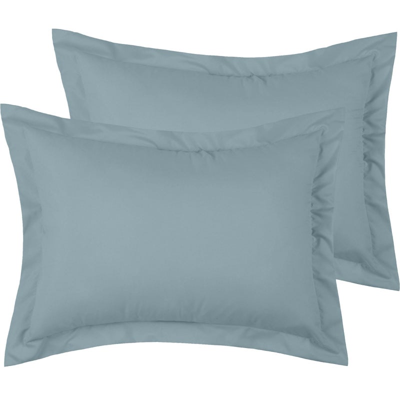Mellanni Pillow Shams Set - 2 PC Iconic Collection Decorative Pillow Covers - Soft, Cooling, Wrinkle, Fade, Stain Resistant - Luxury Bed Accessories (Standard 20"x26", Spa Blue) - Image 1